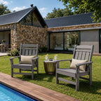 HDPE Patio Dining Chair, Slat Back, Weather Resistant, for Outdoor, Garden, Yard (2 Piece - Chair)