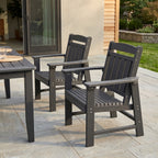 HDPE Patio Dining Chair, Slat Back, Weather Resistant, for Outdoor, Garden, Yard (2 Piece - Chair)
