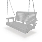 HDPE Porch Swing with 18/8 Stainless Steel Bolts, Ergonomic Design, Ultra Weather-Resistant, Heavy Duty 1200 LBS, for Outdoor Patio Garden Yard (Darknight Black)