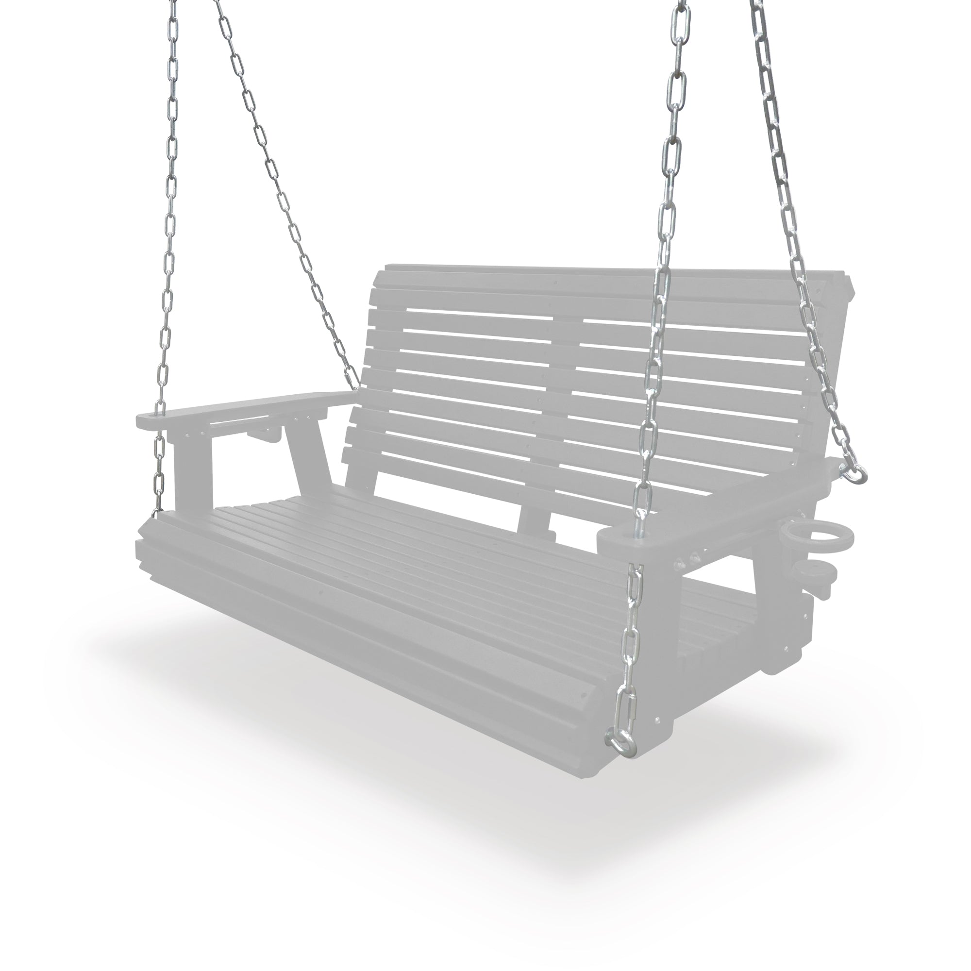 HDPE Porch Swing with 18/8 Stainless Steel Bolts, Ergonomic Design, Ultra Weather-Resistant, Heavy Duty 1200 LBS, for Outdoor Patio Garden Yard (Darknight Black)