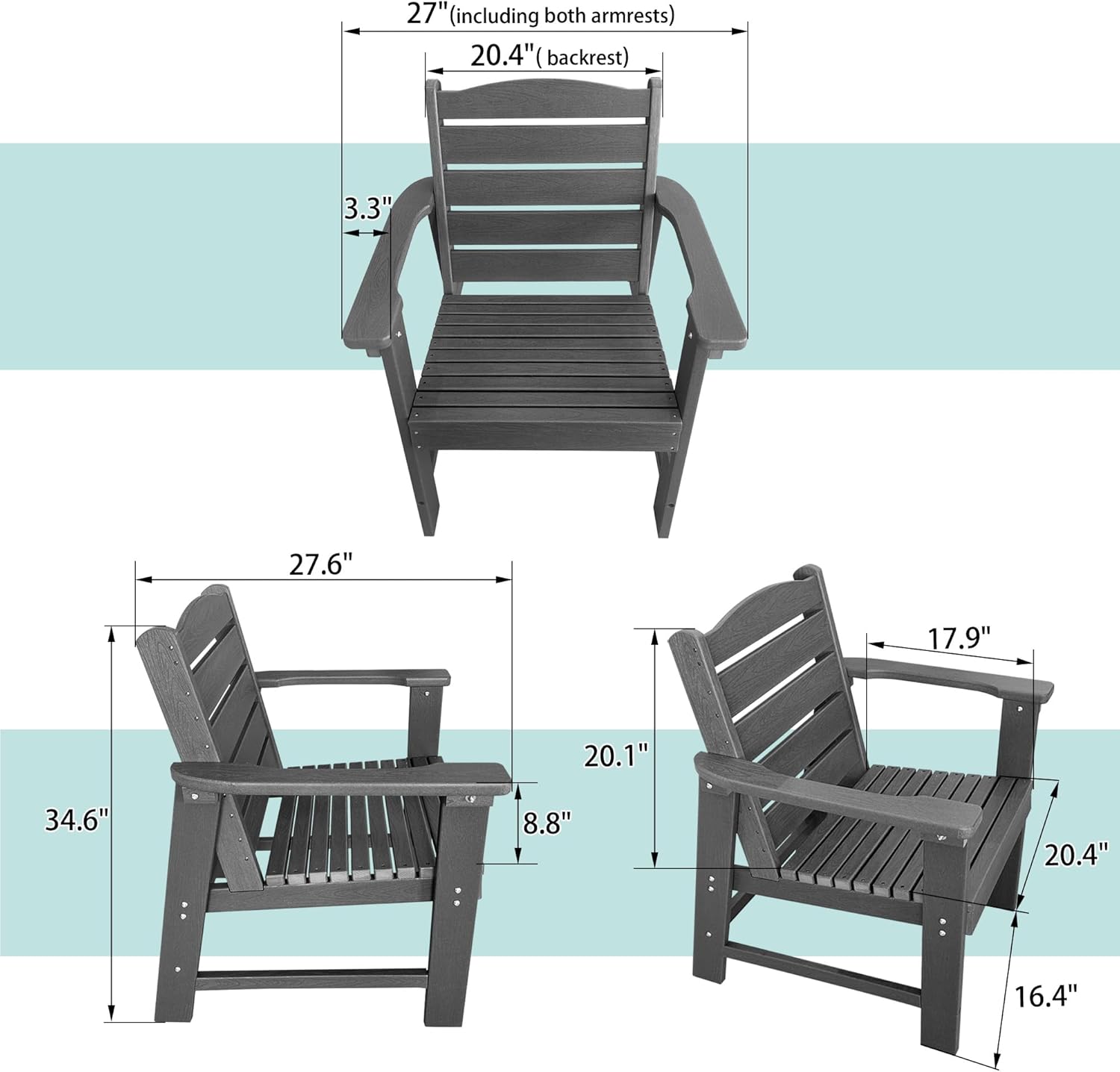 Modern HDPE Patio Dining Set, Poly Lumber Table and Chair, with Umbrella Hole, Weather Resistant, for Outdoor, Yard, Lawn (5 Piece - 70.7'' Table)