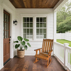 Wooden Patio Rocking Chair with Comfortable Backrest Inclination, High Backrest and Deep Contoured Seat, Solid Fir Wood, Heavy Duty 600 LBS (Natural, 2 Pieces)