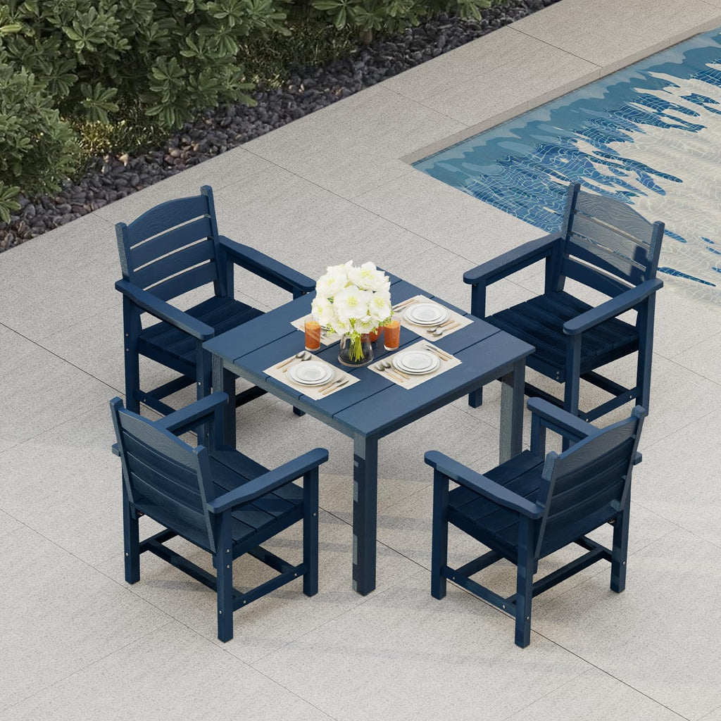 Patio Dining Set, 36.2-Inches ，5 Piece, Navy Blue
