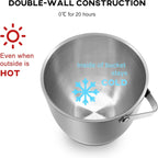 Fortune Candy Party Cooler 2.8L Double-Wall Vacuum Insulated Ice Bucket with Lid, Keep Ice Frozen Longer