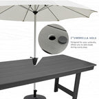 Modern HDPE Patio Dining Set, Poly Lumber Table and Chair, with Umbrella Hole, Weather Resistant, for Outdoor, Garden, Yard, Lawn