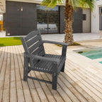 Modern HDPE Patio Dining Set, Poly Lumber Table and Chair, with Umbrella Hole, Weather Resistant, for Outdoor, Garden, Yard, Lawn