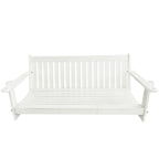 HDPE 3-Seater Porch Swing, 5-Feet Bench Swing with Foldable Cup Holders,18/8 Stainless Steel Hardware, High Backrest and Deep Contoured Seat (White, 5-feet)