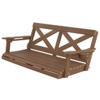 Fortune Candy HDPE Porch Swing with Cross Back, Weather-Resistant, for Outdoor, Patio, Porch, Yard