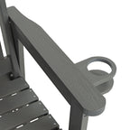 Poly Lumber Patio Glider, HIPS Material Weather-Resistant Swing Bench for Outdoor Porch Garden, Gray