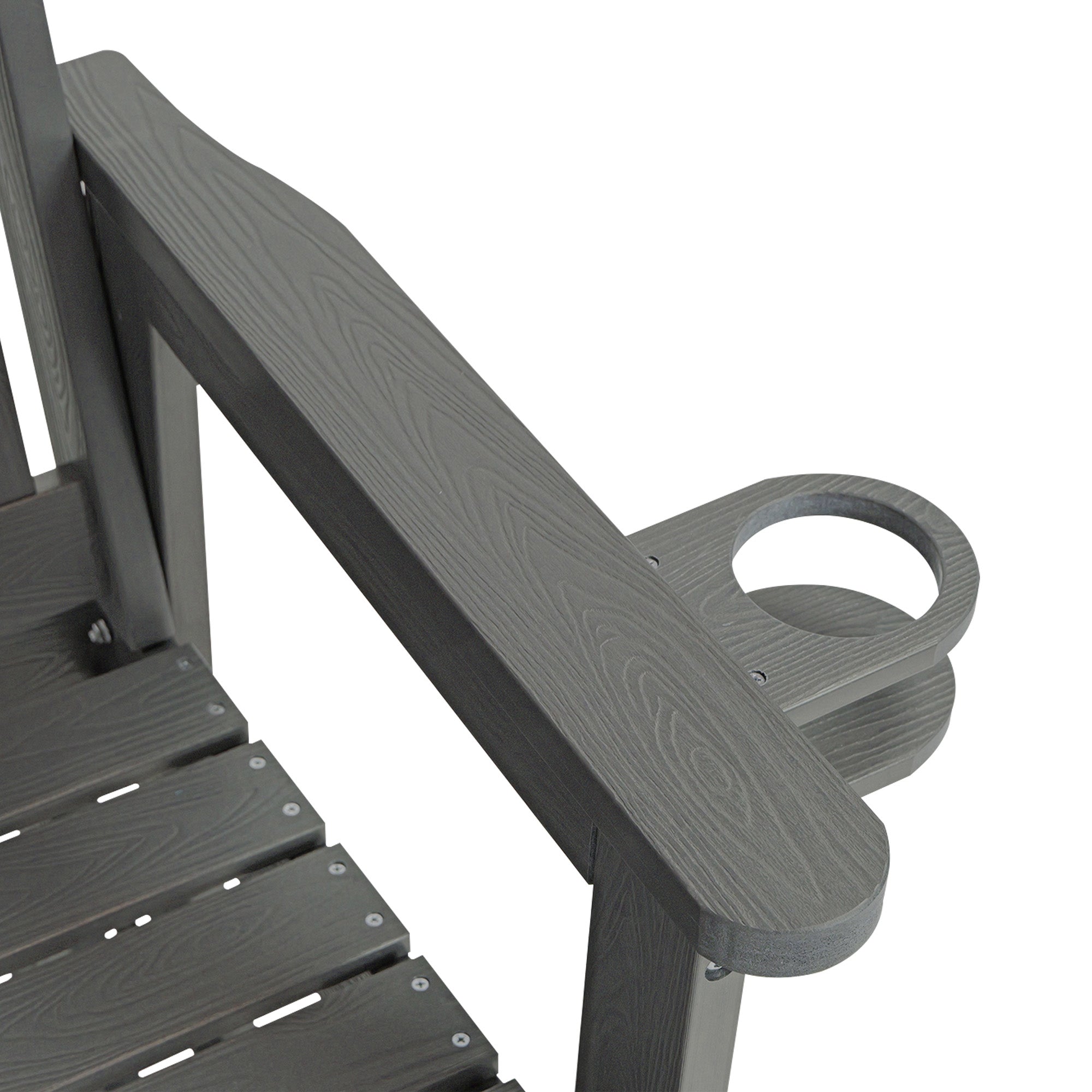 Poly Lumber Patio Glider, HIPS Material Weather-Resistant Swing Bench for Outdoor Porch Garden, Gray