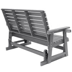 HIPS Patio Glider with Cup Holders, Durable Poly Lumber Material, All-Weather Resistant, High Backrest and Deep Contoured Seat, Ladder Back, Heavy Duty 900 LB, for Outdoor, Patio (Gray, 3-Seat)