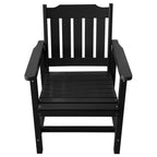 Poly Lumber Patio Dining Chair Set of Two, HIPS Outdoor Dining Chairs, Weather Resistant, Slat Back (2 Piece, Black)