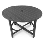 HDPE Patio Round Table 43 " All-Weather Outdoor Dining Table for Garden,Patio,Backyard