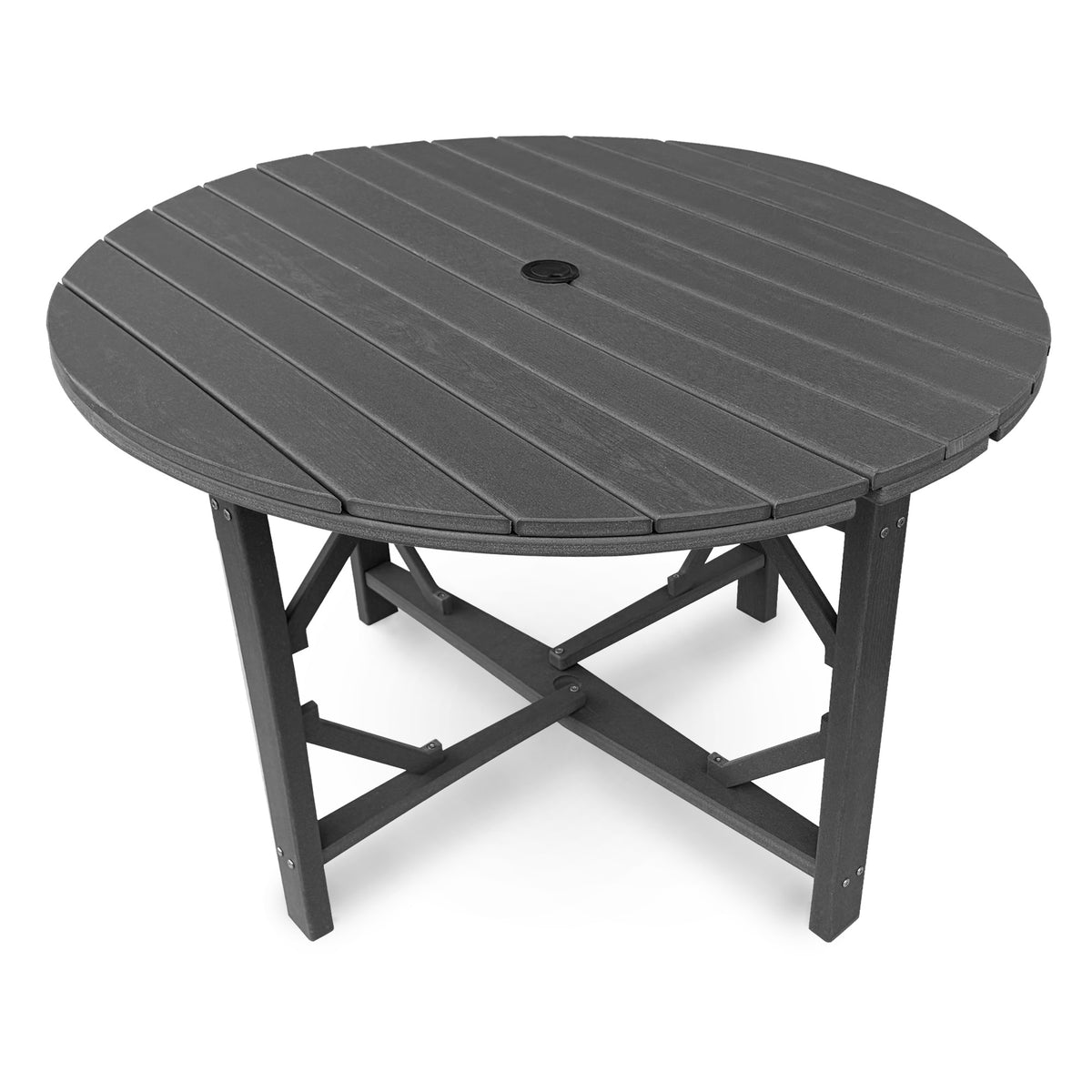 HDPE Patio Round Table 43 " All-Weather Outdoor Dining Table for Garden,Patio,Backyard