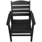 Poly Lumber Patio Dining Chair Set of Two, HIPS Outdoor Ladder Back Chair, Weather Resistant (Black, 2 Piece)