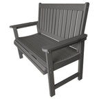 Poly Lumber Outdoor Bench, HIPS All-Weather Bench, Never Rots or Fades, for Patio, Porch, Garden and Park, 700 lbs Weight Capacity (Gray, 44-inch)