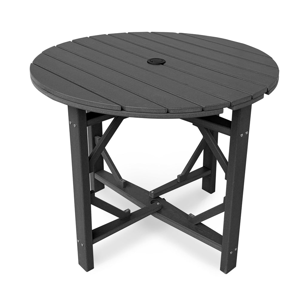 HDPE Patio Round Table 36 " All-Weather Outdoor Dining Table for Garden,Patio,Backyard