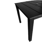 Poly Lumber Patio Dining Table, 36.2-Inches HIPS Outdoor Dining Table with Umbrella Hole, Weather Resistant (Black, 1 Piece)
