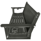 HDPE 3-Seater Porch Swing, 5-Feet Bench Swing with Foldable Cup Holders,18/8 Stainless Steel Hardware, High Backrest and Deep Contoured Seat (Gray, 5-feet)