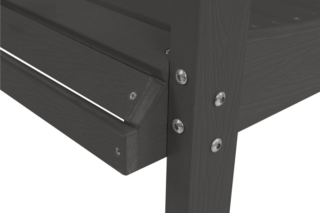 Poly Lumber Outdoor Bench, HIPS All-Weather Bench, Never Rots or Fades, for Patio, Porch, Garden and Park, 700 lbs Weight Capacity (Gray, 44-inch)
