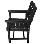 Poly Lumber Patio Dining Chair Set of Two, HIPS Outdoor Ladder Back Chair, Weather Resistant (Black, 2 Piece)