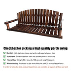 5FT Rustic Log Wooden Porch Swing, Heavy-Duty 900 LBS, Outdoor Hanging Bench for Patio, Garden, Yard – Solid Fir Wood, Handcrafted, Weather-Resistant Finish
