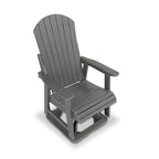 HIPS Swivel Patio Glider, Poly Lumber Weather Resistant Outdoor Chair, for Patio, Porch, Yard (Gray)