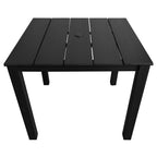 Poly Lumber Patio Dining Table, 36.2-Inches HIPS Outdoor Dining Table with Umbrella Hole, Weather Resistant (Black, 1 Piece)