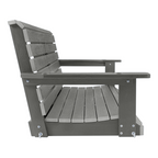 Poly Lumber 3-Seat Porch Swing, HIPS 5-Feet Bench Swing with Foldable Cup Holders,18/8 Stainless Steel Hardware, High Backrest and Deep Contoured Seat (Gray, 5-feet)