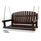 Rustic Log Wooden Porch Swing, Heavy-Duty 900 LBS, Outdoor Hanging Bench for Patio, Garden, Yard – Solid Fir Wood, Handcrafted, Weather-Resistant Finish