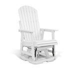 HIPS Swivel Patio Glider, Poly Lumber Weather Resistant Outdoor Chair, for Patio, Porch, Yard (White)