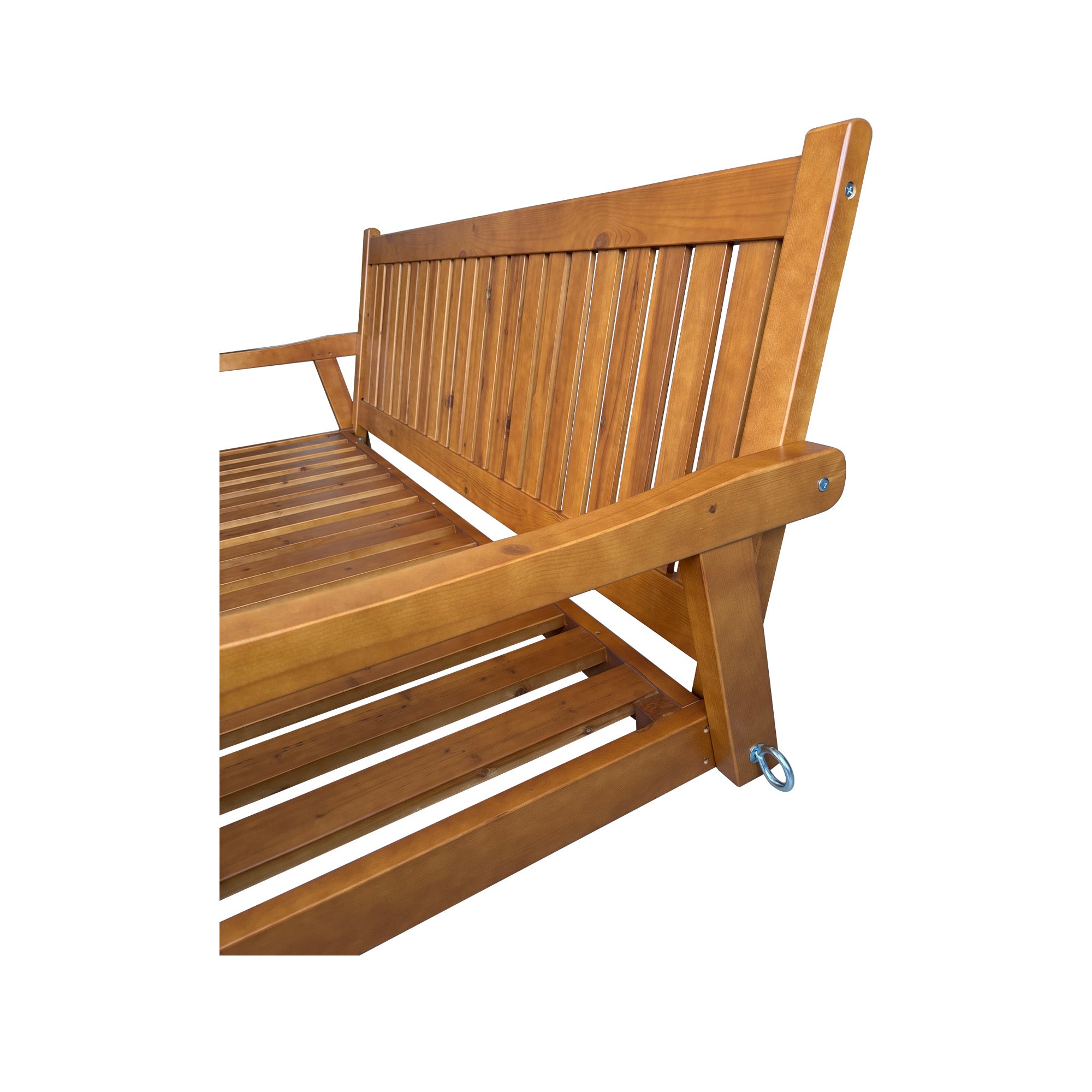 6 FT Wooden Porch Swing Bed with Thick Cushion – Outdoor Hanging Daybed for Patio or Porch, Solid Fir Wood Frame, Weather-Resistant, Heavy Duty 1000 LBS