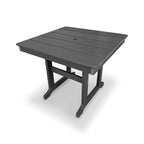 Modern HDPE Patio Dining Table, with Umbrella Hole, Weather Resistant, for Outdoor, Yard, Lawn (Grey, 1 Piece - 35.7'' Table)