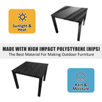 Poly Lumber Patio Dining Table, 36.2-Inches HIPS Outdoor Dining Table with Umbrella Hole, Weather Resistant (Black, 1 Piece)