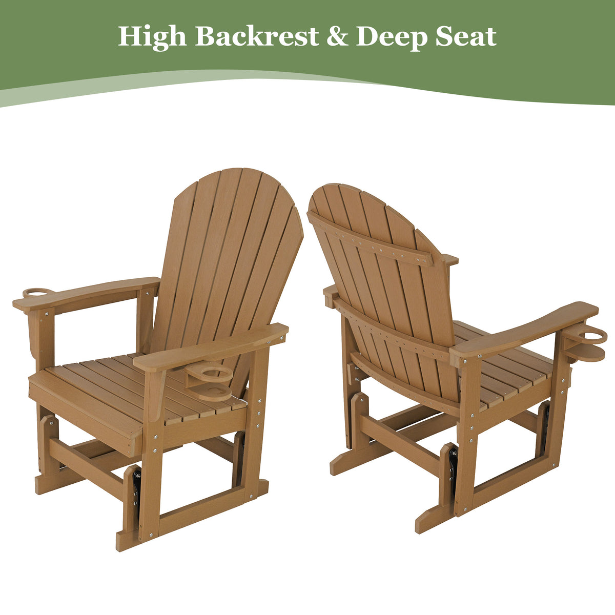 Fortune Candy HDPE Patio Glider Chair, Weather-Resistant, for Outdoor, Patio, Porch, Yard  (Brown, 1-Seat)