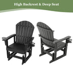 Fortune Candy HDPE Patio Glider Chair, Weather-Resistant, for Outdoor, Patio, Porch, Yard  (Black, 1-Seat)