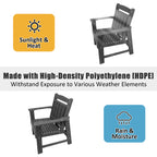 HDPE Patio Dining Chair, Slat Back, Weather Resistant, for Outdoor, Garden, Yard (1 Piece - Chair)