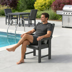 HDPE Patio Dining Chair, Outdoor Chair with 18/8 Stainless Steel Hardware, Heavy Duty 600 LBS, for Outdoor Patio Garden Yard (Gray)