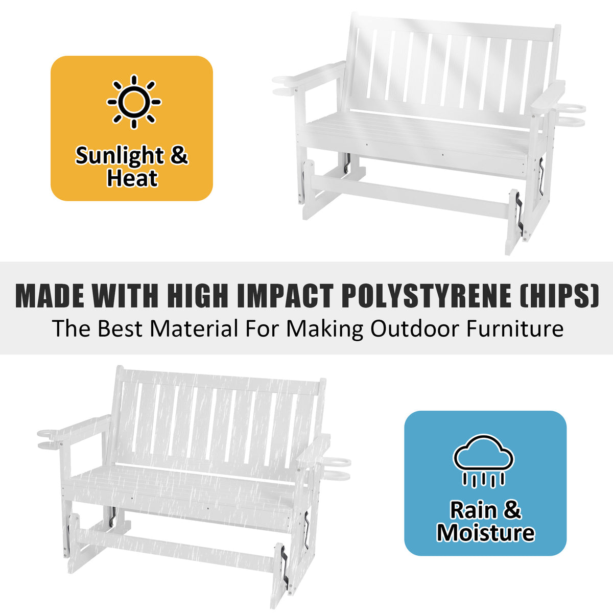 Patio Glider,  White
