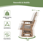 HIPS Swivel Patio Glider, Poly Lumber Weather Resistant Outdoor Chair, for Patio, Porch, Yard (Brown)