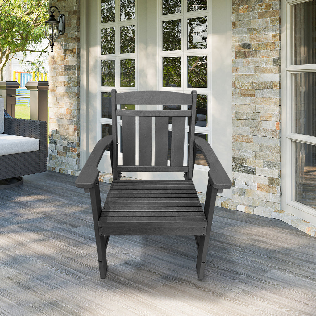 HDPE Patio Dining Chair, Slat Back, Weather Resistant, for Outdoor, Garden, Yard (1 Piece - Chair)