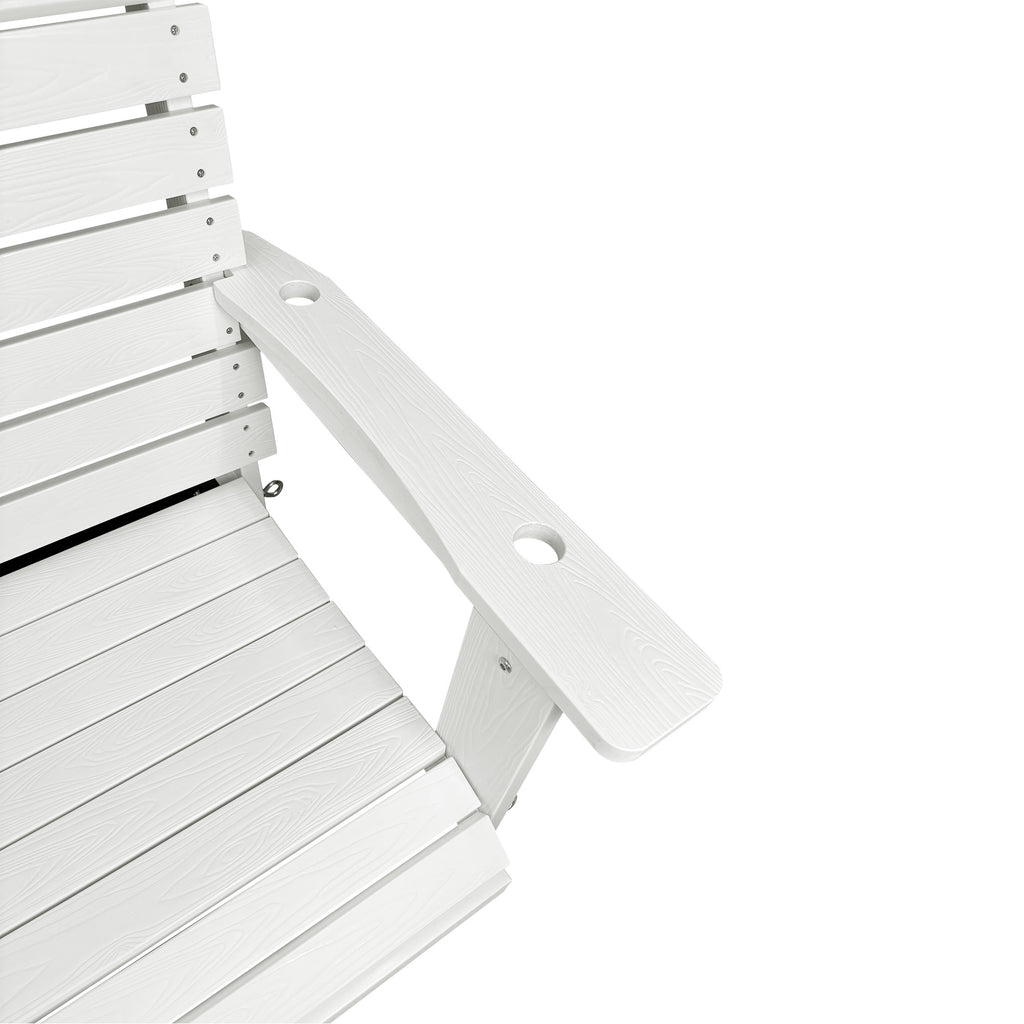 Poly Lumber 3-Seat Porch Swing, HIPS 5-Feet Bench Swing with Foldable Cup Holders,18/8 Stainless Steel Hardware, High Backrest and Deep Contoured Seat, Snow White