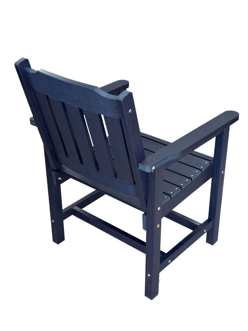 Poly Lumber Patio Dining Chair Set of Two, HIPS Outdoor Dining Chairs, Weather Resistant, Slat Back (2 Piece, Navy Blue)