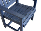 Poly Lumber Patio Dining Chair Set of Two, HIPS Outdoor Dining Chairs, Weather Resistant, Slat Back (2 Piece, Navy Blue)