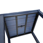 Modern HDPE Patio Dining Set, Poly Lumber Table and Chair, with Umbrella Hole, Weather Resistant, for Outdoor, Yard, Lawn (Navy Blue, 5 Piece - 36.2'' Table)