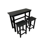 HDPE Patio Bar Set, Outdoor Bar Stools with Table, Weather Resistant, for Poolside, Garden, Yard, Balcony (Black, 2 Piece)