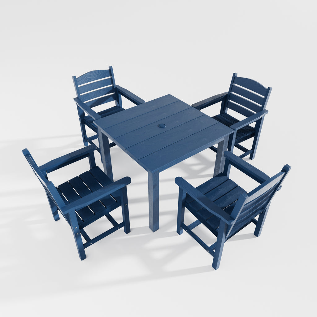 Patio Dining Set, 36.2-Inches ，5 Piece, Navy Blue