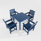 Patio Dining Set, 36.2-Inches ，5 Piece, Navy Blue