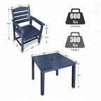 Patio Dining Set, 36.2-Inches ，5 Piece, Navy Blue