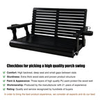 Porch Swing  4 FT Extra Large, Black